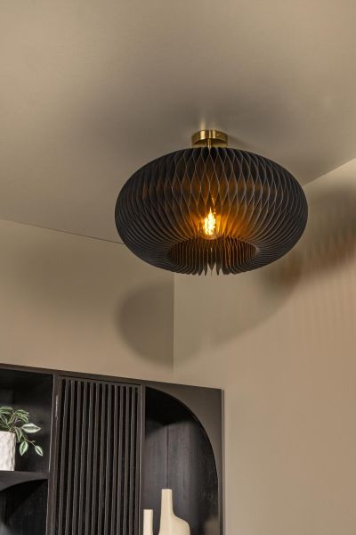 Lucide ARMONI - zapustené stropné svietidlo - Ø 52 cm - 1xE27 - čierne